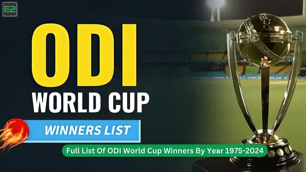 Full List Of ODI World Cup Winners By Year 1975-2024